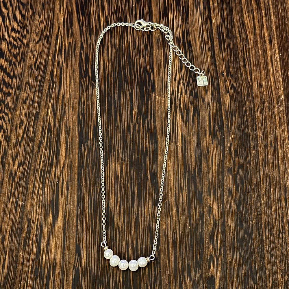 Park Lane Pearl Accent Chain Necklace Womens OS Silver White Classic Jewelry